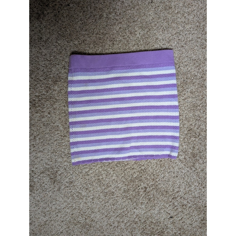 H&M Divided Women's XS Purple Striped Textured Knit Mini crop top Y2K